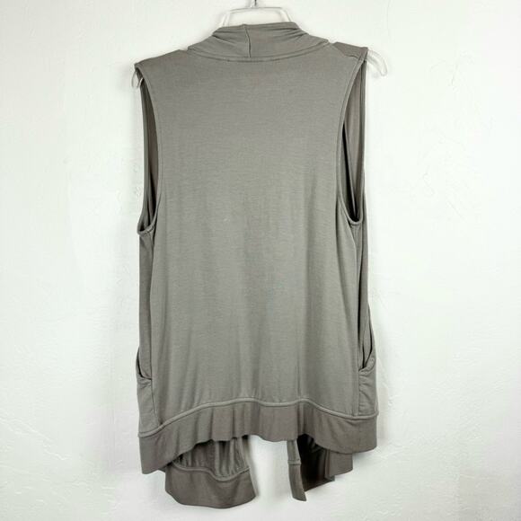 Athleta Mindsight Drawstring Open Front Long Line Sleeveless Vest Grey Size S - Picture 8 of 12